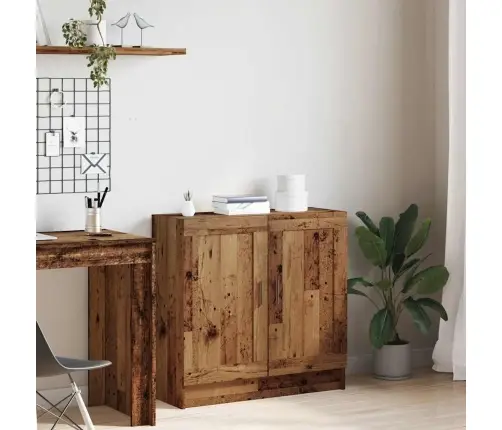 Grāmatu Skapis, Veca Koka, 82,5X30,5X80 Cm, Skaidu Plāksne Vidaxl