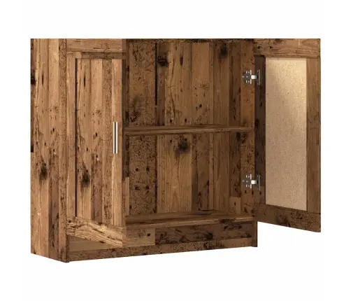 Grāmatu Skapis, Veca Koka, 82,5X30,5X80 Cm, Skaidu Plāksne Vidaxl