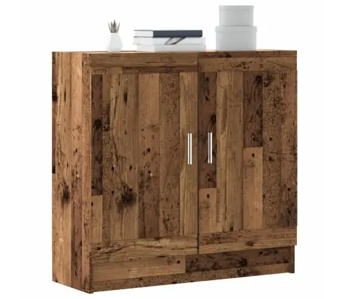 Grāmatu Skapis, Veca Koka, 82,5X30,5X80 Cm, Skaidu Plāksne Vidaxl