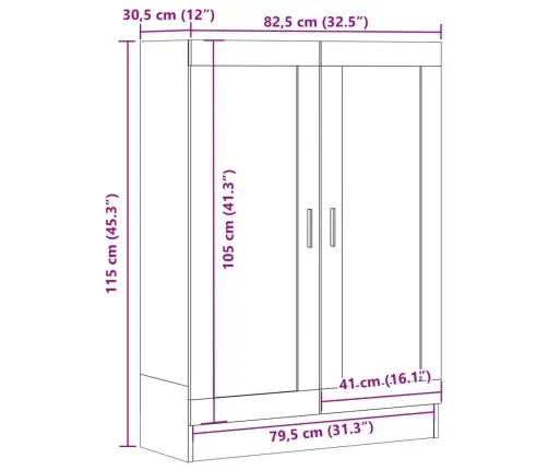 Grāmatu Skapis, Veca Koka, 82,5X30,5X115 Cm, Konstruēts Koks Vidaxl