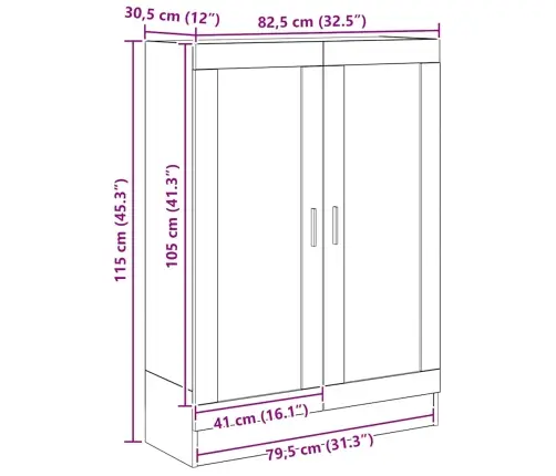 Spintelė Knygoms, Artisano Ąžuolo, 82,5X30,5X115cm Mediena
