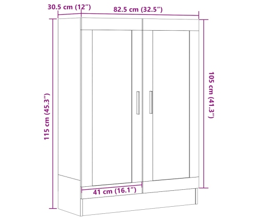 Grāmatu Skapis, Veca Koka, 82,5X30,5X115 Cm, Konstruēts Koks Vidaxl