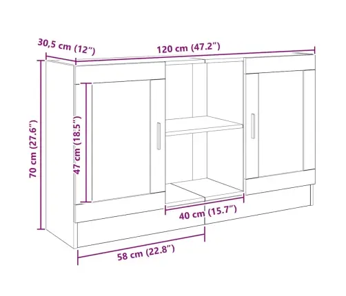 Šoninė Spintelė, Artisano, 120X30,5X70cm Apdirbta Mediena