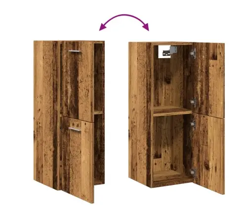 Vannasistabas Skapītis, Veca Koka, 30X30X80 Cm, Skaidu Plāksne Vidaxl