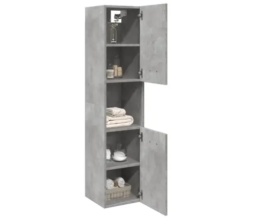 Vannasistabas Skapītis, Pelēks, 30X30X130 Cm, Skaidu Plāksne Vidaxl