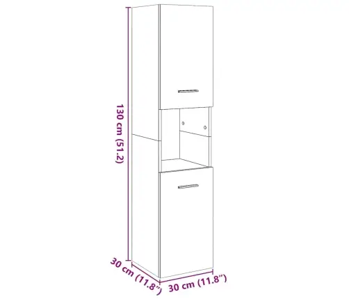 Vannitoa Rippkapp Artisian Oak 30X30X130 Cm Insenerpuit