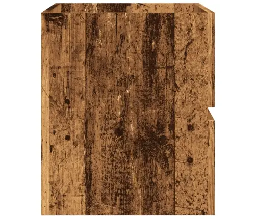 Vannasistabas Skapītis, Veca Koka, 80X38,5X45Cm, Skaidu Plāksne Vidaxl