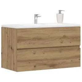 Izlietnes Skapis, Koka Krāsa, 90X38,5X45 Cm, Inženierijas Koks Vidaxl