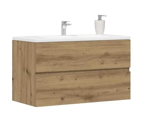 Izlietnes Skapis, Koka Krāsa, 90X38,5X45 Cm, Inženierijas Koks Vidaxl