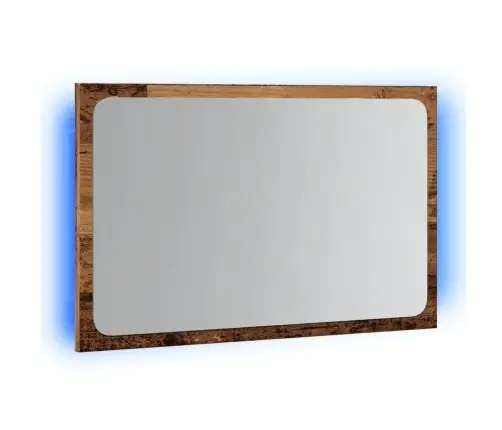 Vannitoapeegel Led Valgusega Vana Puit 60X8,5X38 Cm