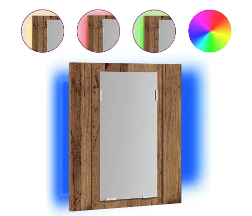 Veidrodinė Led Vonios Spintelė, Medienos, 40X12X45cm Mediena