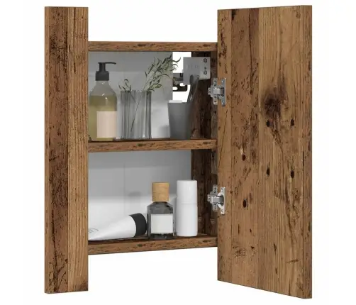 Veidrodinė Led Vonios Spintelė, Medienos, 40X12X45cm Mediena