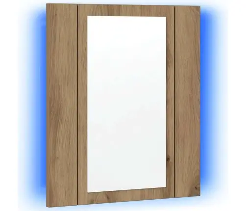 Vannasistabas Skapītis Ar Spoguli Un Led Koka Krāsa 40X12X45 Cm Vidaxl