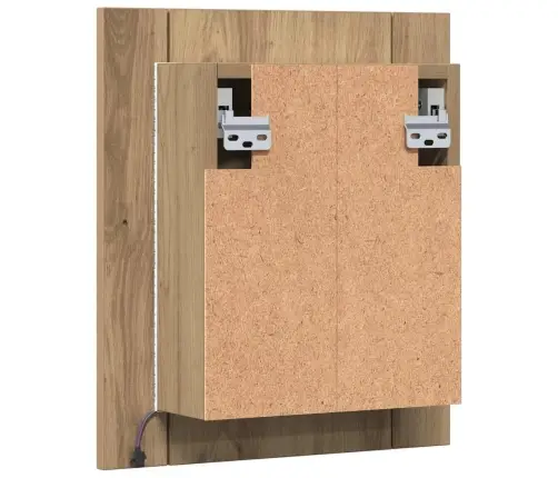 Vannasistabas Skapītis Ar Spoguli Un Led Koka Krāsa 40X12X45 Cm Vidaxl