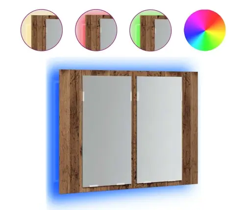 Led Peegelkapp Vana Puit 60X12X45 Cm Engineered Wood