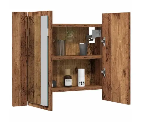 Led Peegelkapp Vana Puit 60X12X45 Cm Engineered Wood