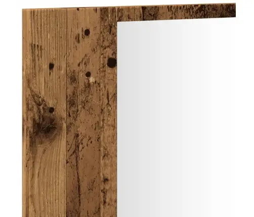 Led Spoguļa Skapis, Veca Koka, 90X12X45 Cm, Inženierijas Koks Vidaxl