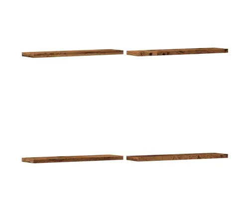 Sienas Plaukti 4 Gab. Veca Koka 40X10X1,5 Cm Inženierijas Koks Vidaxl