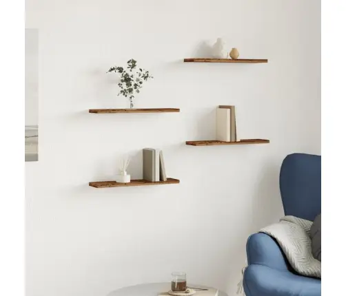 Sienas Plaukti 4 Gab. Veca Koka 40X10X1,5 Cm Inženierijas Koks Vidaxl