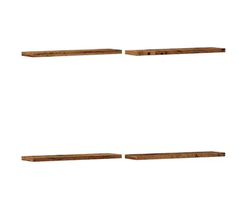 Sienas Plaukti 4 Gab. Veca Koka 40X20X1,5 Cm Inženierijas Koks Vidaxl