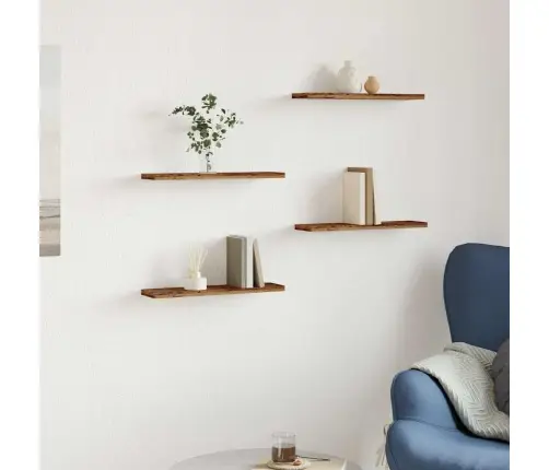 Sienas Plaukti 4 Gab. Veca Koka 40X20X1,5 Cm Inženierijas Koks Vidaxl