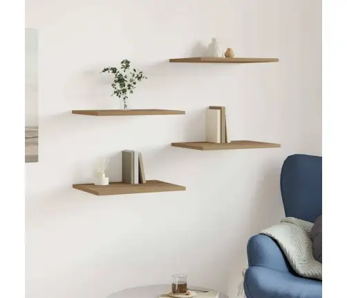 Plauktu Dēļi 4 Gab. Koka Krāsa 40X30X1,5 Cm Inženierijas Koks Vidaxl