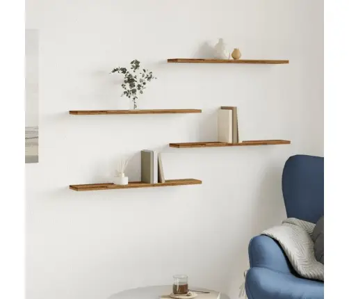 Riiuliplaadid 4 Tk, Vana Puit, 60X10X1,5 cm Tehispuit