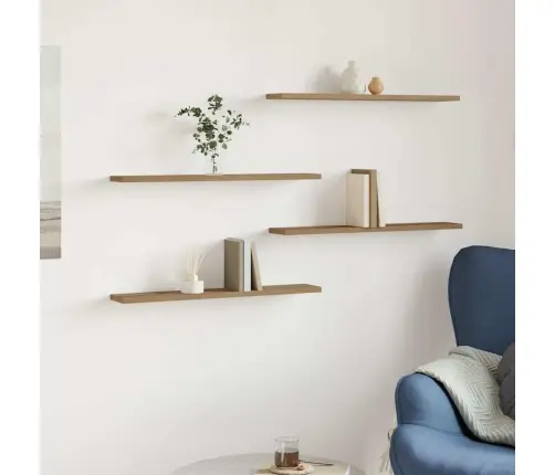 Plauktu Dēļi, 4 Gab., Koka Krāsa, 60X10X1,5 Cm, Skaidu Plāksne Vidaxl