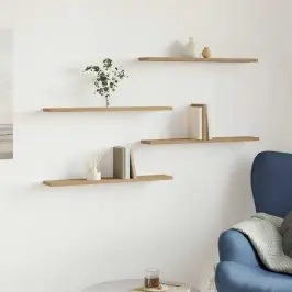 Sienas Plaukti 4 Gab. Koka Krāsa 60X20X1,5 Cm Inženierijas Koks Vidaxl