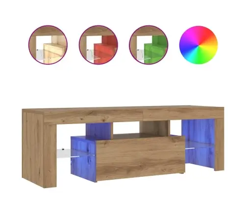 Tv Skapītis Ar Led Lampiņām, 120X36,5X40 Cm, Inženierijas Koks Vidaxl