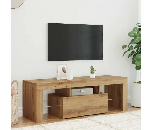 Tv Skapītis Ar Led Lampiņām, 120X36,5X40 Cm, Inženierijas Koks Vidaxl