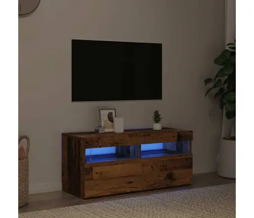 Tv Skapītis Ar Led Lampiņām, 90X35X40 Cm, Inženierijas Koks Vidaxl