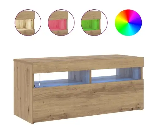 Televizoriaus Spintelė Su Led, Artisano, 90X35X40cm Mediena