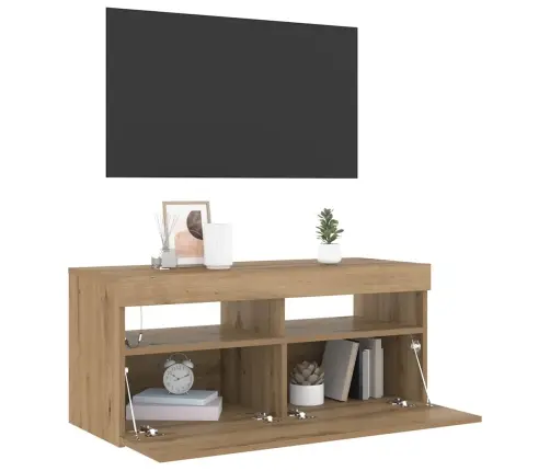 Televizoriaus Spintelė Su Led, Artisano, 90X35X40cm Mediena