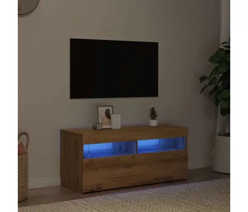 Televizoriaus Spintelė Su Led, Artisano, 90X35X40cm Mediena