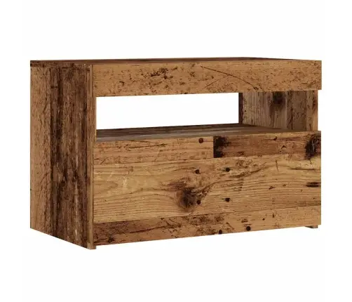 Tv Skapis Ar Led Gaismām Old Wood 60X35X40 Cm Engineered Wood Vidaxl