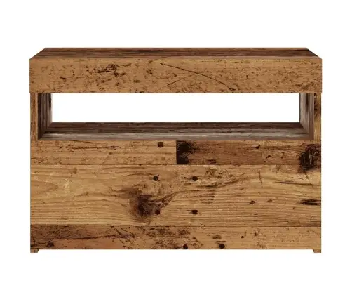 Tv Skapis Ar Led Gaismām Old Wood 60X35X40 Cm Engineered Wood Vidaxl