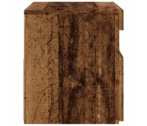 Tv Skapis Ar Led Gaismām Old Wood 60X35X40 Cm Engineered Wood Vidaxl