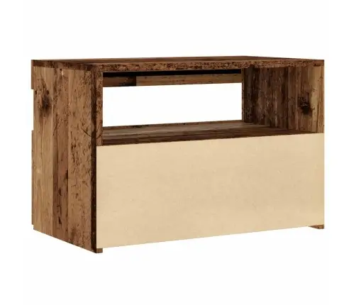 Tv Skapis Ar Led Gaismām Old Wood 60X35X40 Cm Engineered Wood Vidaxl