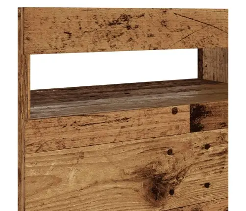 Tv Skapis Ar Led Gaismām Old Wood 60X35X40 Cm Engineered Wood Vidaxl