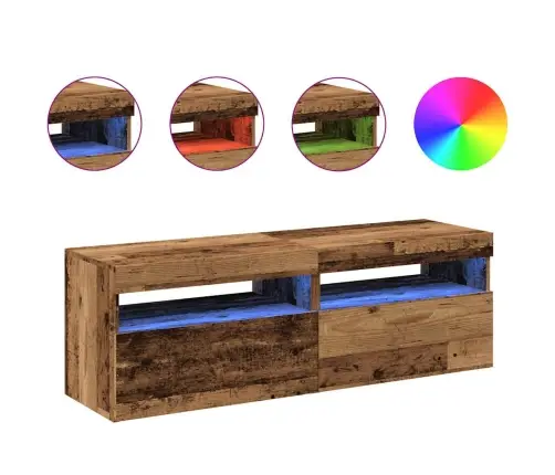 Televizoriaus Spintelės Su Led, 2Vnt., Medienos, Mediena