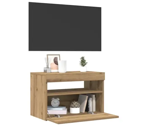 Tv Skapītis Ar Led Lampiņām, 60X35X40 Cm, Inženierijas Koks Vidaxl