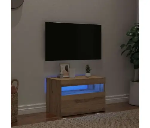 Tv Skapītis Ar Led Lampiņām, 60X35X40 Cm, Inženierijas Koks Vidaxl