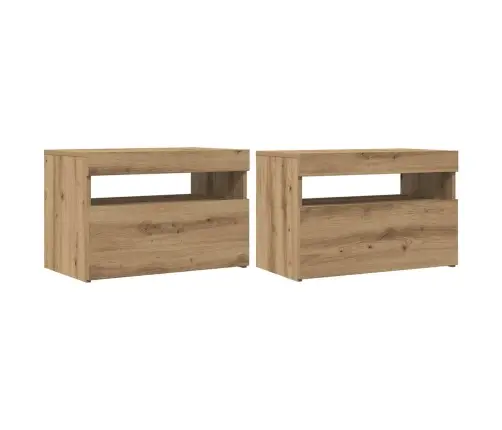 2-Daļīgs Televizora Skapja Komplekts Ar Led Gaismām Artisan Oak Vidaxl