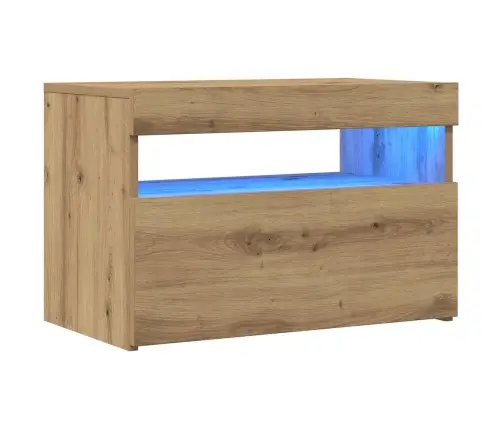 2-Daļīgs Televizora Skapja Komplekts Ar Led Gaismām Artisan Oak Vidaxl