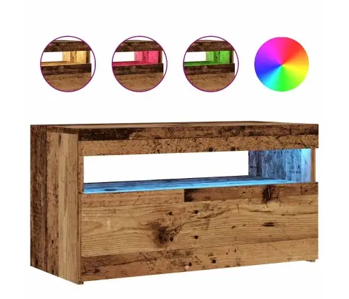 2-Osaline Led-Tuledega Telerikapikomplekt Vana Puidust