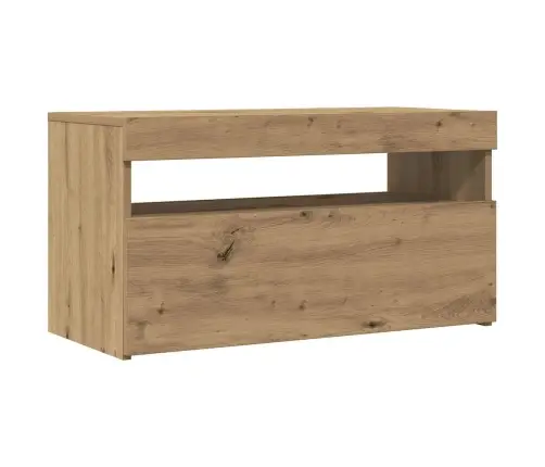 Tv Plaukti Ar Led Lampiņām 75X35X40 Cm Inženierijas Koks Vidaxl