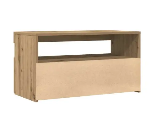 Tv Plaukti Ar Led Lampiņām 75X35X40 Cm Inženierijas Koks Vidaxl