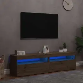 2-Daļīgs Televizora Skapja Komplekts Ar Led Gaismām Artisan Oak Vidaxl