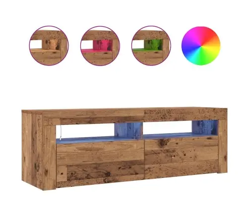 Tv Skapītis Ar Led Lampiņām, 120X35X40 Cm, Inženierijas Koks Vidaxl